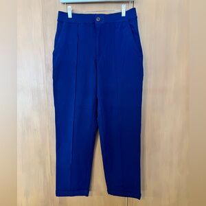 Lands’ End STARFISH mid rise straight leg deep sea navy blue knit pants, small